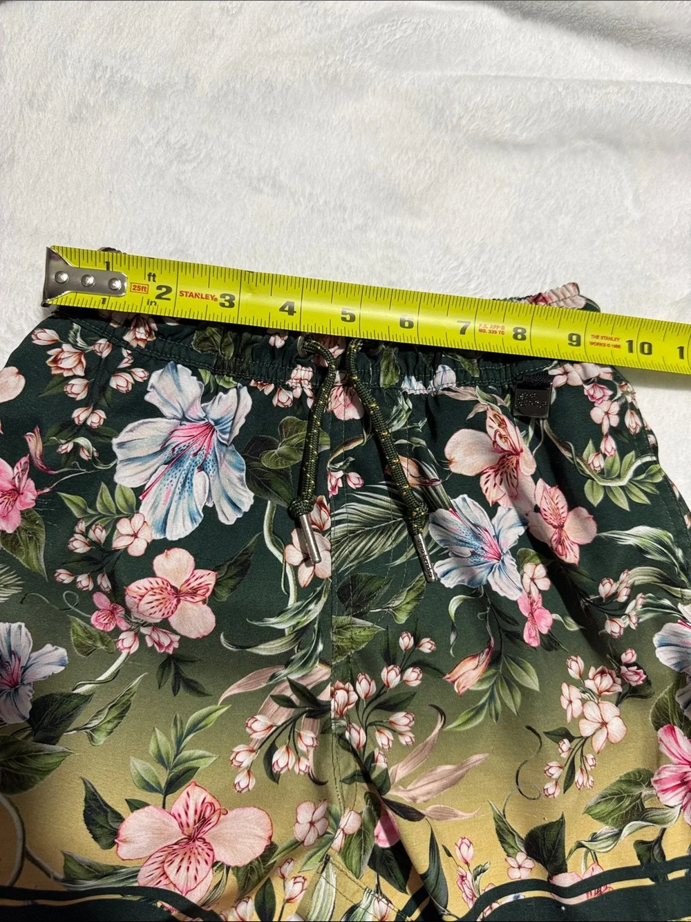 Agua Bendita Green Gradient Floral Swim trunks